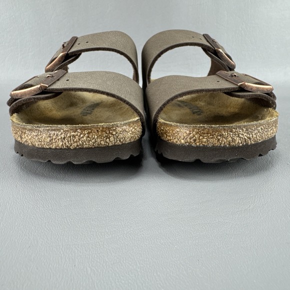 Birkenstock Arizona Sandals Shoes Womens 7 Mocha Leather Buckle Minimalist Slide - Picture 4 of 10